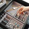 yarlung 8 Pack Velvet Jewelry Trays, Drawer Insert Jewelry Organizer Earring and Ring Storage, Divided Jewelry Holder for Bracelet Display, Necklace, Brooch, Watch view 4