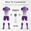 ORKY Men Custom Soccer Jersey with Short, Boys Girls Personalized Name Number Shirt, Soccer League School Team Uniform Prism(Purple 110cm) view 3