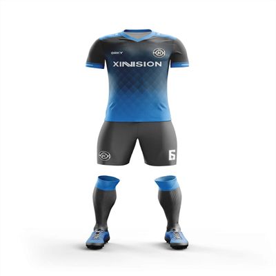 ORKY Men Custom Soccer Jersey with Short, Boys Girls Personalized Name Number Shirt, Soccer League School Team Uniform Prism(Blue 110cm)