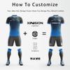 ORKY Men Custom Soccer Jersey with Short, Boys Girls Personalized Name Number Shirt, Soccer League School Team Uniform Prism(Blue 110cm) view 3
