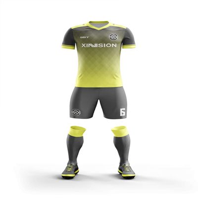 ORKY Men Custom Soccer Jersey with Short, Boys Girls Personalized Name Number Shirt, Soccer League School Team Uniform Prism(Yellow 4XS)