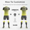 ORKY Men Custom Soccer Jersey with Short, Boys Girls Personalized Name Number Shirt, Soccer League School Team Uniform Prism(Yellow 4XS) view 3