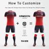 ORKY Men Custom Soccer Jersey with Short, Boys Girls Personalized Name Number Shirt, Soccer League School Team Uniform Prism(Red 120cm) view 3