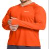 baleaf Men's Sun Protection Hoodie Shirt UPF 50+ Long Sleeve UV SPF T-Shirts Rash Guard Fishing Swimming Lightweight Vermillion Orange L view 1