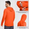 baleaf Men's Sun Protection Hoodie Shirt UPF 50+ Long Sleeve UV SPF T-Shirts Rash Guard Fishing Swimming Lightweight Vermillion Orange L view 2
