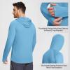 baleaf Men's Sun Protection Hoodie Shirt UPF 50+ Long Sleeve UV SPF T-Shirts Rash Guard Fishing Swimming Lightweight Malibu Blue S view 2