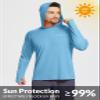 baleaf Men's Sun Protection Hoodie Shirt UPF 50+ Long Sleeve UV SPF T-Shirts Rash Guard Fishing Swimming Lightweight Malibu Blue S view 3