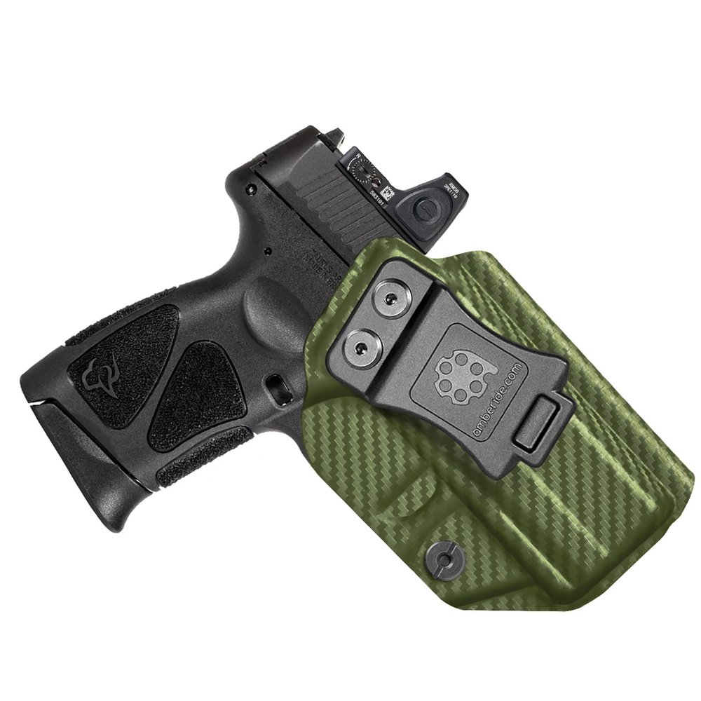 Amberide Taurus G3C/G2C/G2S/PT111 G2/PT140 IWB Holster,Tough KydexBoltaron Inside Waistband Holster for Taurus 9mm/.40 Pistols, Defined Retention Click,030Cant Adjustment,Optics-Ready Compatible