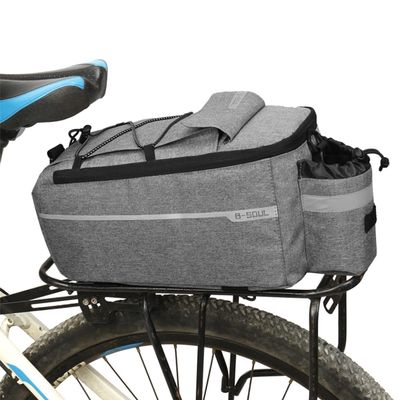ZTZ Bike Rack Bag, Bicycle Rear Rack Storage Luggage, 8L Insulated Trunk Bag, Waterproof with Reflective Stripes (Grey)