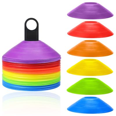60 Pcs Disc Cones - Agility Soccer Cones with Carry Bag & Holder for Sports Training, Soccer, Football, Basketball, Practice Equipment, Field Markers Indoor and Outdoor Games (6 Colors)