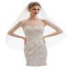 EllieHouse 1 Tier Fingertip Length Short Wedding Bridal Veil With Comb X19 White view 1