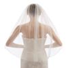 EllieHouse 1 Tier Fingertip Length Short Wedding Bridal Veil With Comb X19 White view 4