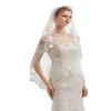 EllieHouse 1 Tier Fingertip Length Short Lace Wedding Bridal Veil With Comb X02 White view 2