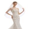 EllieHouse 1 Tier Fingertip Length Short Wedding Bridal Veil With Comb X19 Ivory view 2