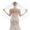 EllieHouse 1 Tier Fingertip Length Short Wedding Bridal Veil With Comb X19 Ivory view 3