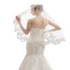 EllieHouse 1 Tier Fingertip Length Short Lace Wedding Bridal Veil With Comb X02 Ivory view 4
