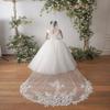 EllieHouse Womens Chapel Length Long Wedding Bridal Veil With Comb X44 Ivory view 4