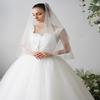 EllieHouse 2 Tier Fingertip Length Short Wedding Bridal Veil With Comb X22 White view 4