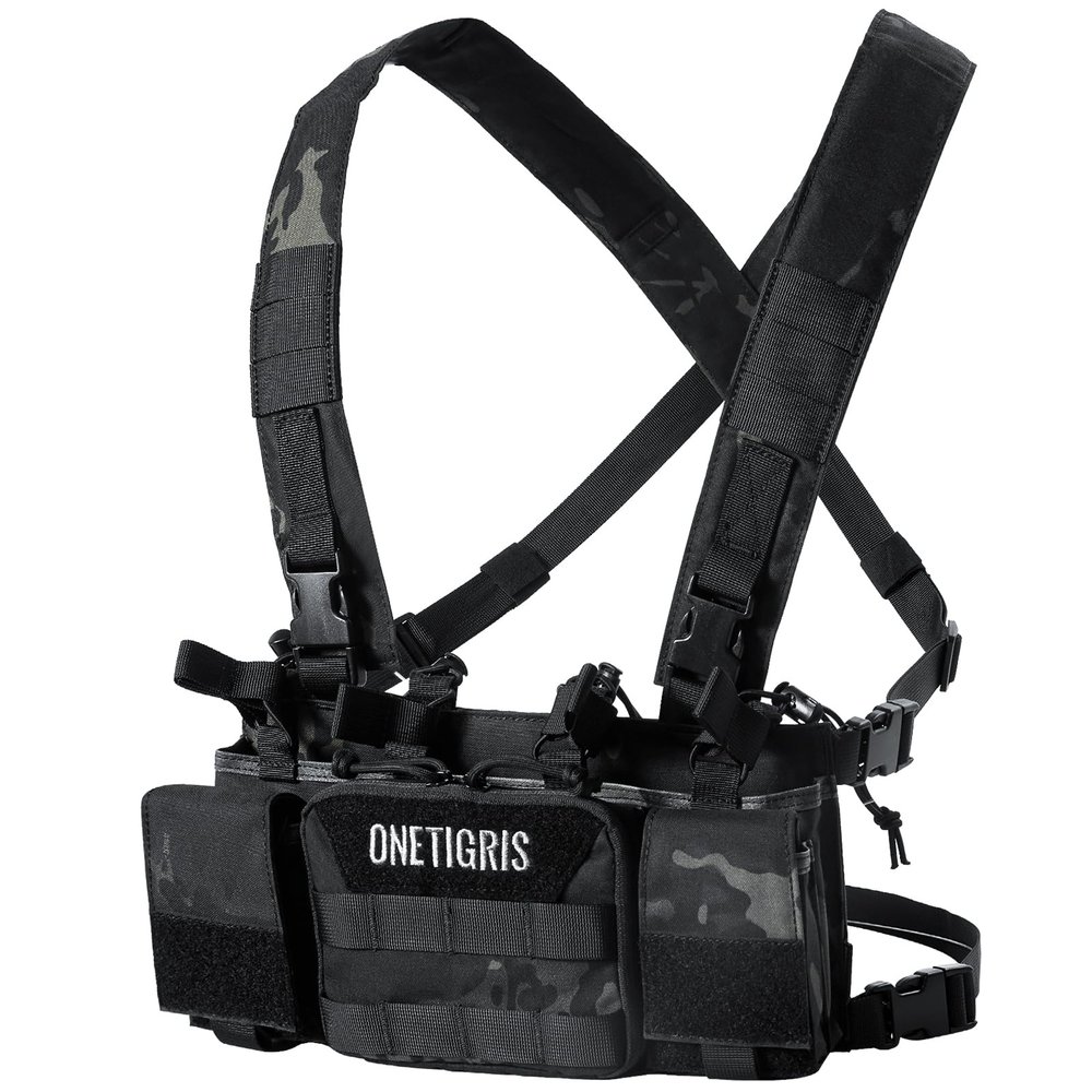ONETIGRIS Chest Rig, MOLLE Chest Rigs Tactical Chest Rig Dangler Pouch Utility Admin Pouch for Hunting Shooting Hiking