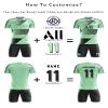 ORKY Men Custom Soccer Jersey with Short, Women Personalize Name Number Shirt, Kids School Team Uniform(Black Green 100cm) view 3