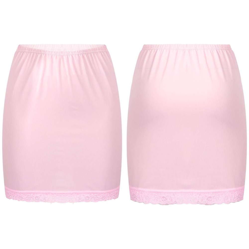 Aislor Lace Trim Waist - Knee Length Half Slips for Womens Under Dress Light Pink 1Pc