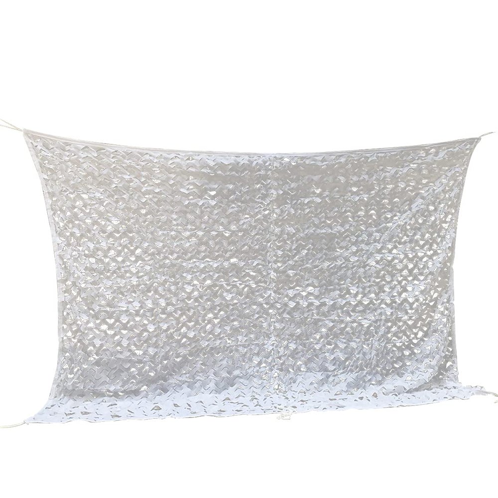 Queenbox 4.9x29.5ft White Camouflage Net, Oxford Hunting Blinds Sunshade Mesh Military Hide Sunscreen Shelter for Home Wall, Party, Camping, Outdoor
