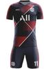 ORKY Men Custom Soccer Jersey with Short, Women Personalize Name Number Shirt, Kids School Team Uniform(Red Blue 150cm) view 1