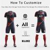 ORKY Men Custom Soccer Jersey with Short, Women Personalize Name Number Shirt, Kids School Team Uniform(Red Blue 5XLarge) view 3