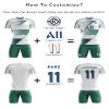 ORKY Men Custom Soccer Jersey with Short, Women Personalize Name Number Shirt, Kids School Team Uniform(White Green 100cm) view 3