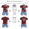 ORKY Men Custom Soccer Jersey with Short, Women Personalize Name Number Shirt, Kids School Team Uniform(Blue Red 130cm) view 3