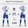 ORKY Men Custom Soccer Jersey with Short, Women Personalize Name Number Shirt, Kids School Team Uniform(Blue White 140cm) view 3