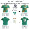 ORKY Men Custom Soccer Jersey with Short, Women Personalize Name Number Shirt, Kids School Team Uniform(Green Orange 120cm) view 3