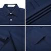 Aimehonpe Boys Button Down Dress Shirt Short Sleeve Bow Tie Set Cotton Solid Uniform, Navy, Large view 3