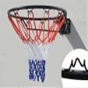 Basketball Rim Wall-Mounted Basketball Hoop Children Adult Outdoor Steel Basketball Board, 18in Portable Basketball Hoop (Color : Black) view 2