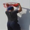 Basketball Rim Wall-Mounted Basketball Hoop Children Adult Outdoor Steel Basketball Board, 18in Portable Basketball Hoop (Color : Black) view 3