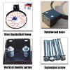 Basketball Rim Wall-Mounted Basketball Hoop Children Adult Outdoor Steel Basketball Board, 18in Portable Basketball Hoop (Color : Black) view 4
