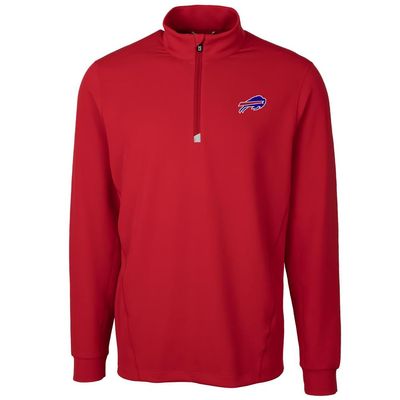 Cutter & Buck Men's Red Buffalo Bills Traverse Quarter-Zip Pullover Jacket