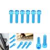 6pcs M5x25mm Bike Water Bottle Cage Bolts, Titanium Alloy M5 Hex Socket Tapping Screw for Bottle Holder Bracket Rack Cycling Bracket Bolt for Bike Bottle (Blue) view 3