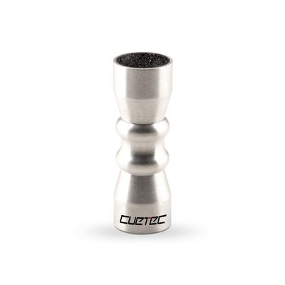 Cuetec 3-in-1 Bowtie Cue Tip Tool with Scuffer, Shaper, Pool Aerator, Silver- Portable Aluminum Snooker Tip - Premium Billiard and Pool Accessories