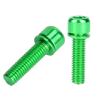 6pcs M5x25mm Bike Water Bottle Cage Bolts, Titanium Alloy M5 Hex Socket Tapping Screw for Bottle Holder Bracket Rack Cycling Bracket Bolt for Bike Bottle (Green) view 1