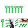 6pcs M5x25mm Bike Water Bottle Cage Bolts, Titanium Alloy M5 Hex Socket Tapping Screw for Bottle Holder Bracket Rack Cycling Bracket Bolt for Bike Bottle (Green) view 2