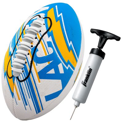 Franklin Sports NFL Los Angeles Chargers Football - Youth Mini Football - 8.5" Junior Size Ball - SPACELACE Easy Grip Texture- Perfect for Kids