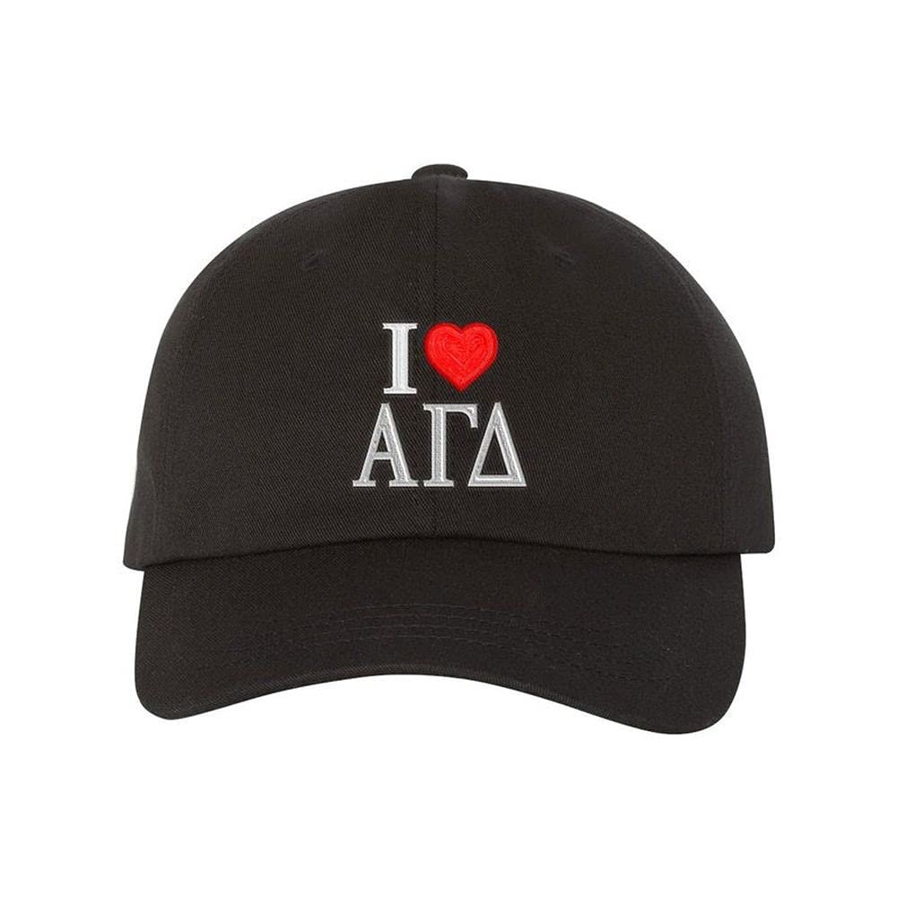 Alpha Gamma Delta I Love Hat Black