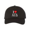 Alpha Gamma Delta I Love Hat Black view 1