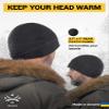 2SBR 2SABERS Fleece Winter Warm Watch Cap - Mens Outdoor Cold Weather Skull Beanie Hat Black (US, Alpha, Medium, Black Patch Panel) view 3