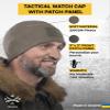2SBR 2SABERS Warm Outdoor Winter Fleece Beanie with Patch Panel  Skull Watch Cap Hat Olive Green view 2