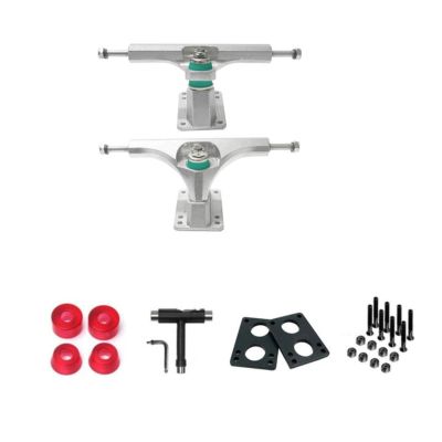 FEBRONG Skateboard Accessories Land Surfboard Bracket Big Fishboard Bridge Steering Axle Long Board Surfboard-Silver with Tool