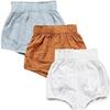 Baby Girls Boys 3 Pack Shorts Outfit, 0-5Y Toddler Cotton Linen Ruffle Bloomers Cute Soft PP Shorts Harem Pants view 1