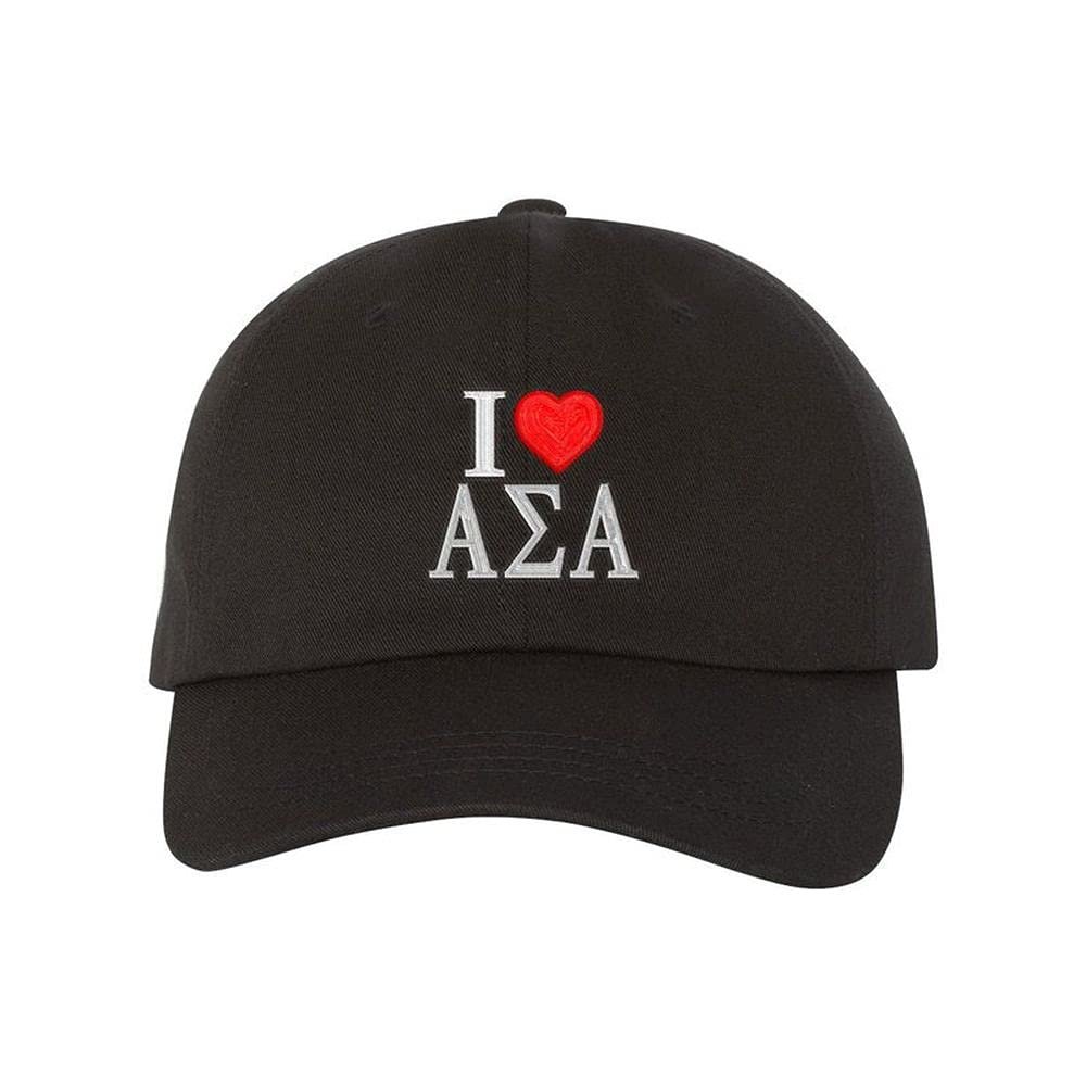 Alpha Sigma Alpha I Love Hat Black