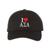 Alpha Sigma Alpha I Love Hat Black view 1